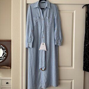 Zara linen stripe dress